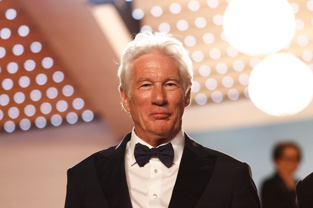 US actor Richard Gere leaves after the screening of the film "Oh Canada" at the 77th edition of the Cannes Film Festival