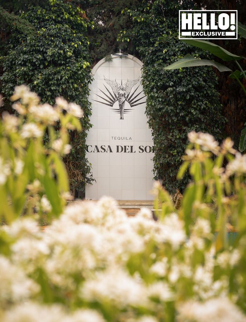 Eva Longoria and Jose Baston Marbella home entrance featuring Casa Del Sol sign