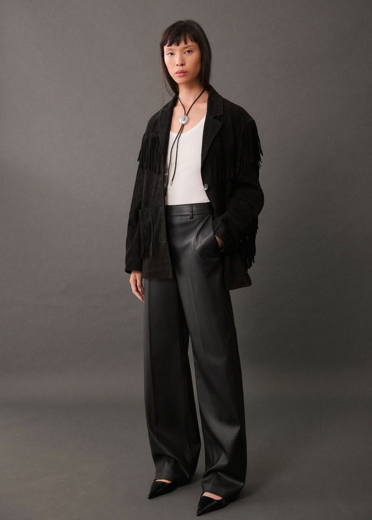 Mango leather trousers