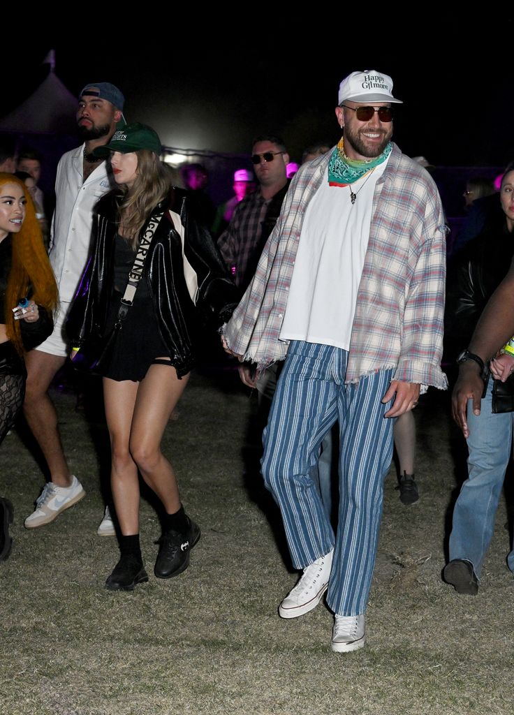 Taylor Swift and Travis Kelce at Neon Carnival held during the Coachella Music and Arts Festival on April 13, 2024 in Thermal, California