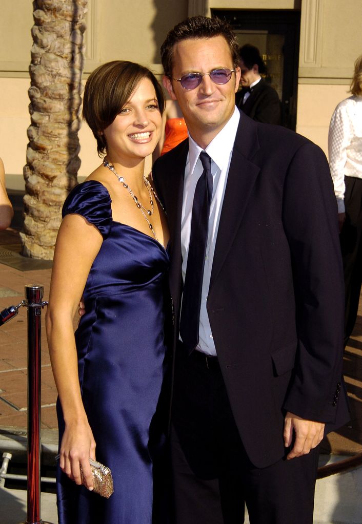Matthew Perry and Rachel Dunn during 2004 Emmy Creative Arts Awards 
