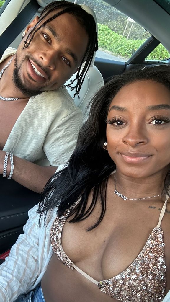 Simone Biles and husband Jonathan Owens in a photo from their Hawaiian vacation