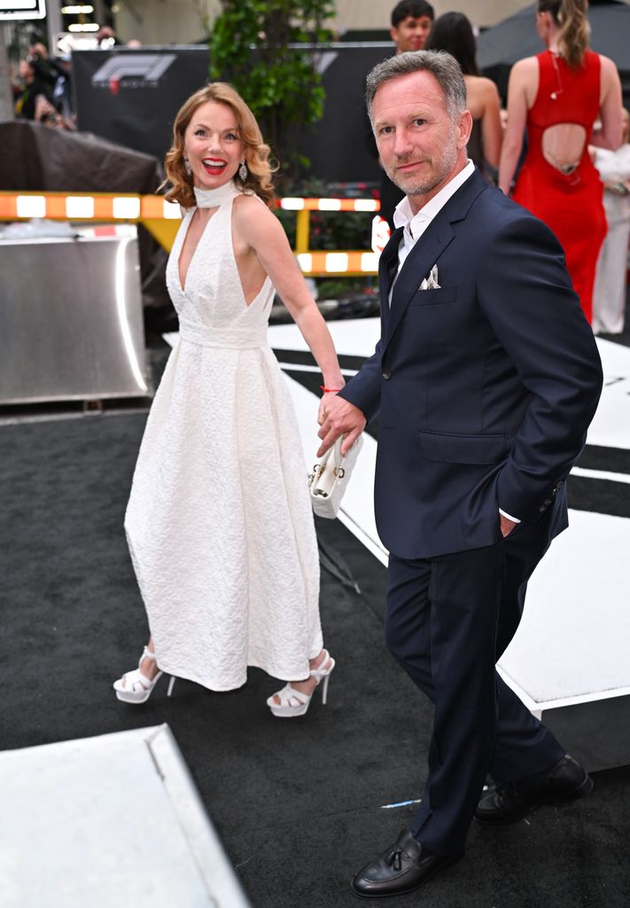 Geri and Christian Horner at the "F1" World Premiere in Times Square on June 16, 2025 
