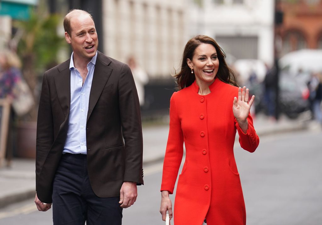 The Prince and Princess of Wales arrive for a visit to the Dog & Duck pub in Soho