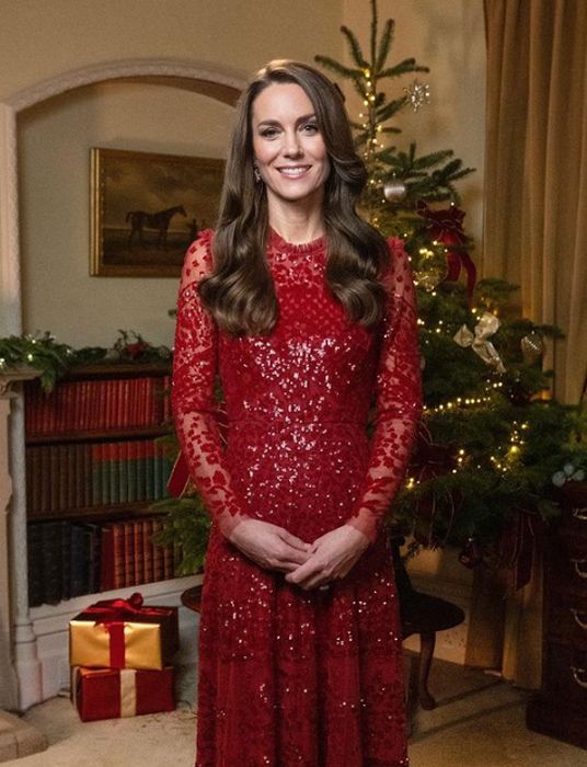 kate middleton wearing red needle and thread dress
