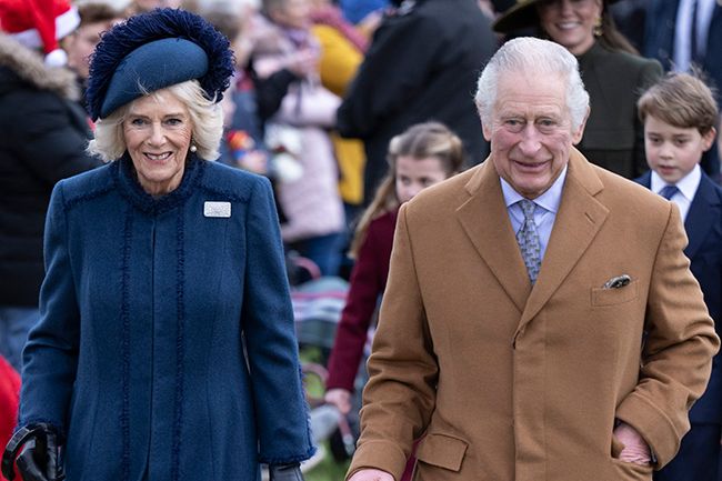 Queen Consort Camilla walking with King Charles