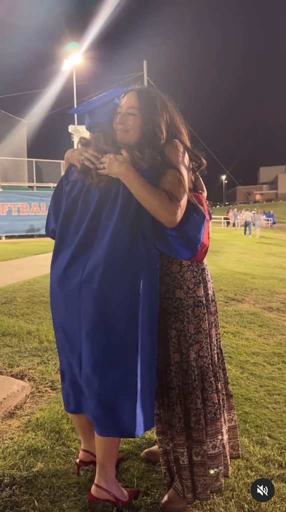 Joanna Gaines with her daughter Ella - who looked stylish in red heels on her graduation day 