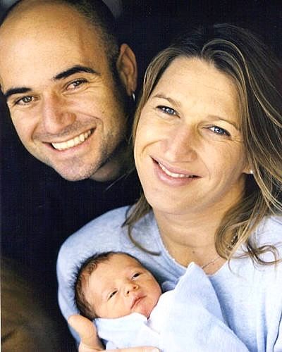 Jaden and Andre Agassi and Steffi Graf 