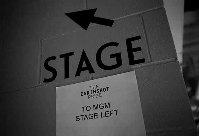 A stage sign indicating where the stage where the Earthshot Prize Awards will be handed out is