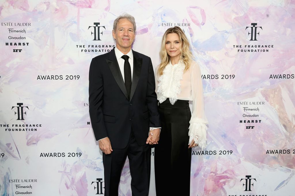 Michelle Pfeiffer and David E. Kelley attend the 2019 Fragrance Foundation Awards at David H. Koch Theater at Lincoln Centeron June 05, 2019 in New York City.