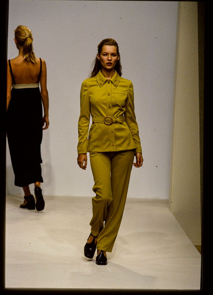 Model walks Prada's Spring 1996 RTW (pret a porter) Runway collection