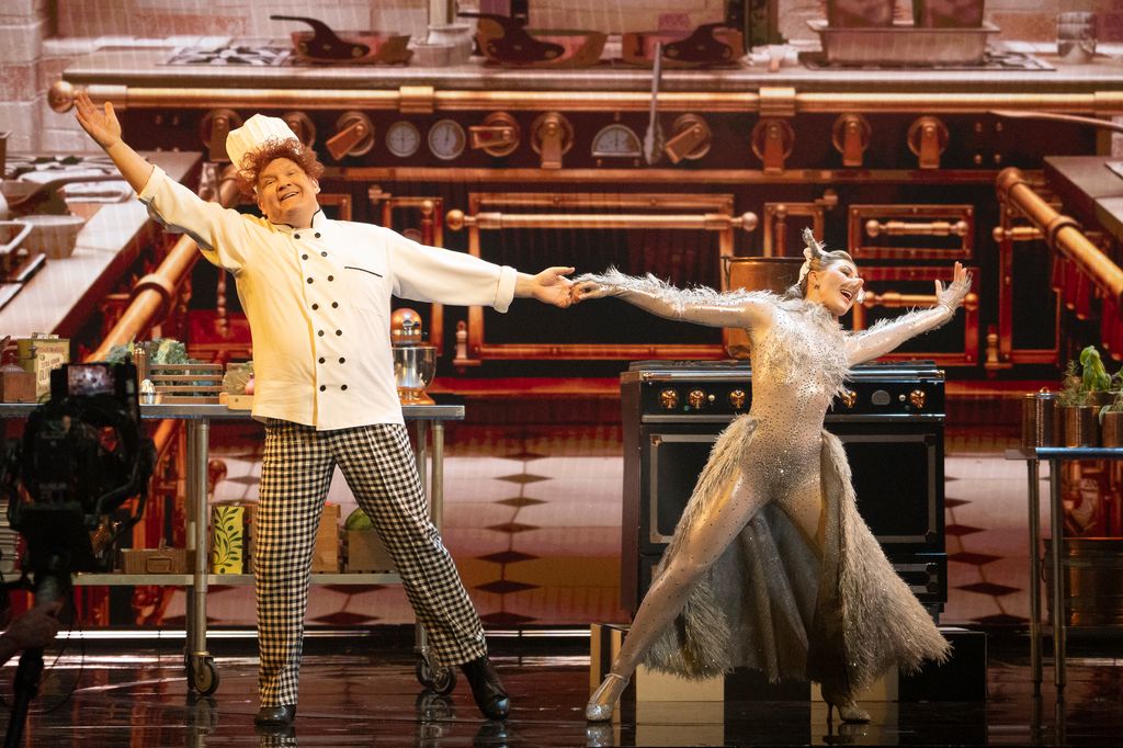 Andy Richter and pro Emma Slater perform for Disney Night on Dancing with the Stars