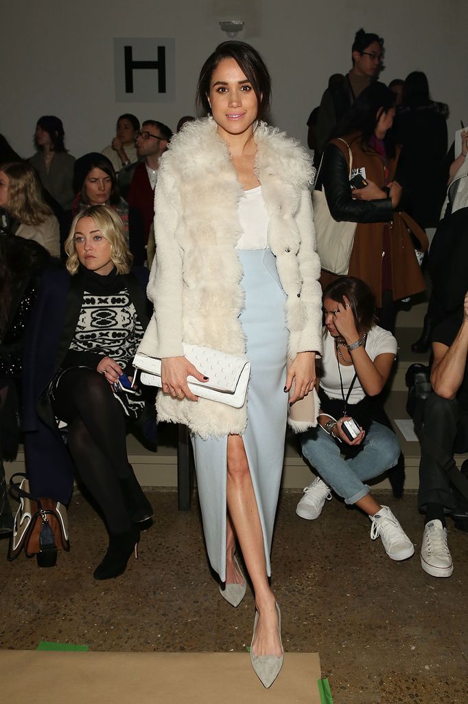 Meghan Markle attends Wes Gordon runway show during MADE Fashion Week Fall 2015 at Milk Studios on February 13, 2015 in New York City.  (Photo by Mireya Acierto/Getty Images)