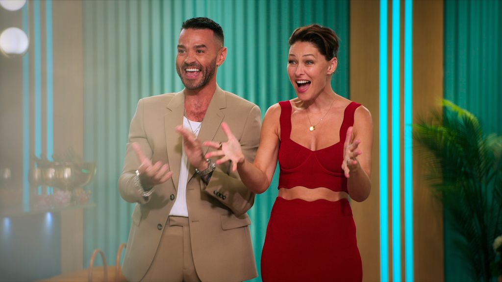 Matt and Emma presenting Love is Blind UK