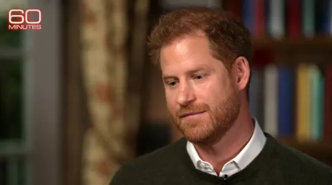 Prince Harry looks down as hes interviewed by Anderson Cooper for 60 minutes