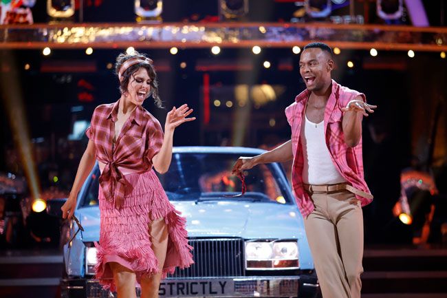 Ellie Taylor and Johannes Radebe perform a jive on Strictly Come Dancing