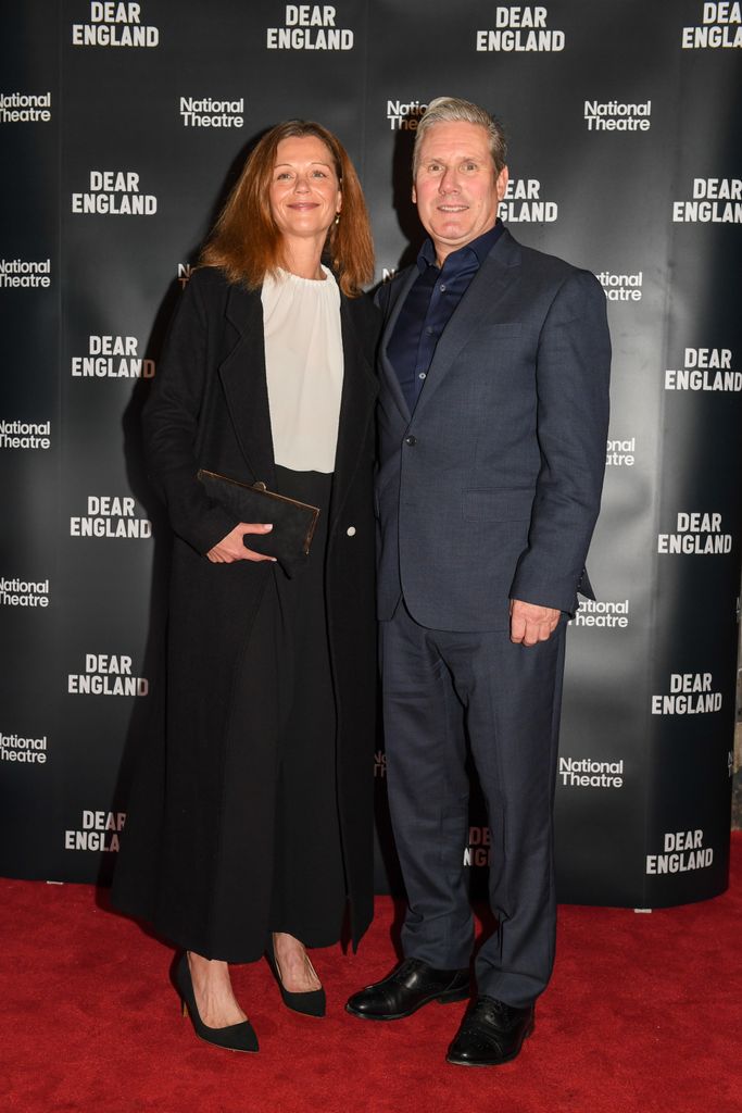 Victoria Starmer and Keir Starmer attend the opening night of "Dear England" at Prince Edward Theatre on October 19, 2023
