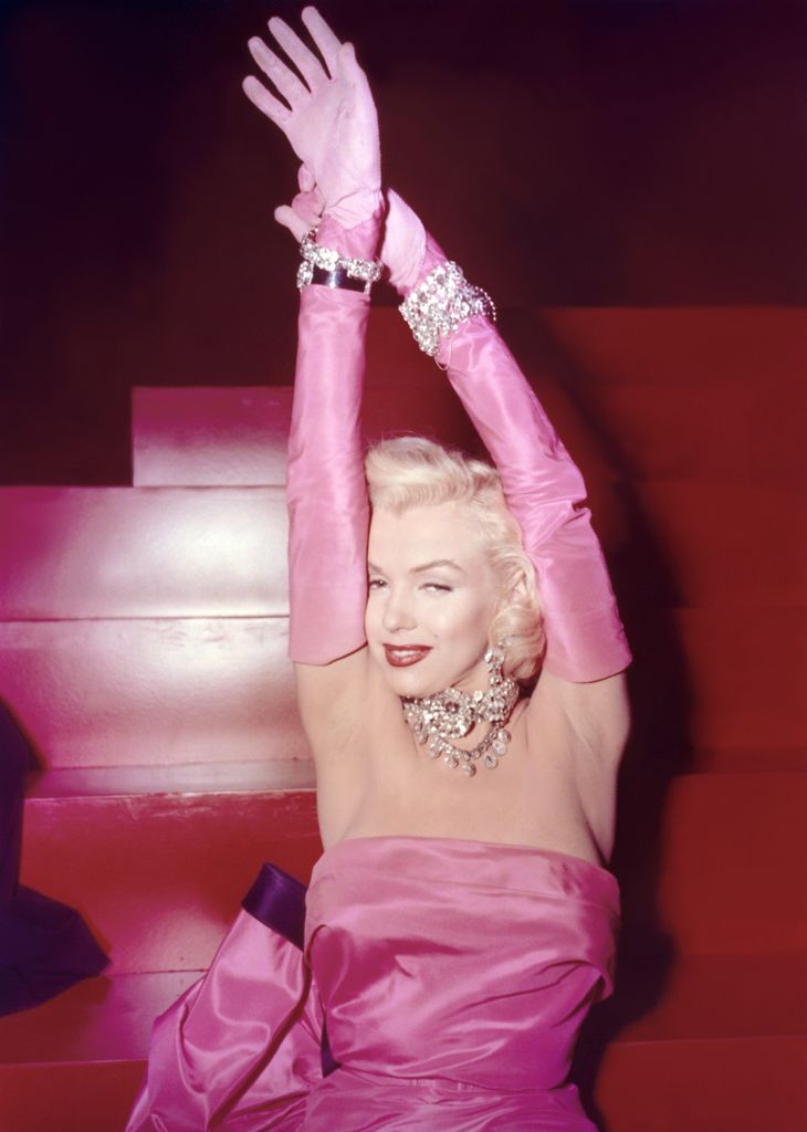 American actress and singer Marilyn Monroe on the set of Gentlemen Prefer Blondes directed by Howard Hawks.