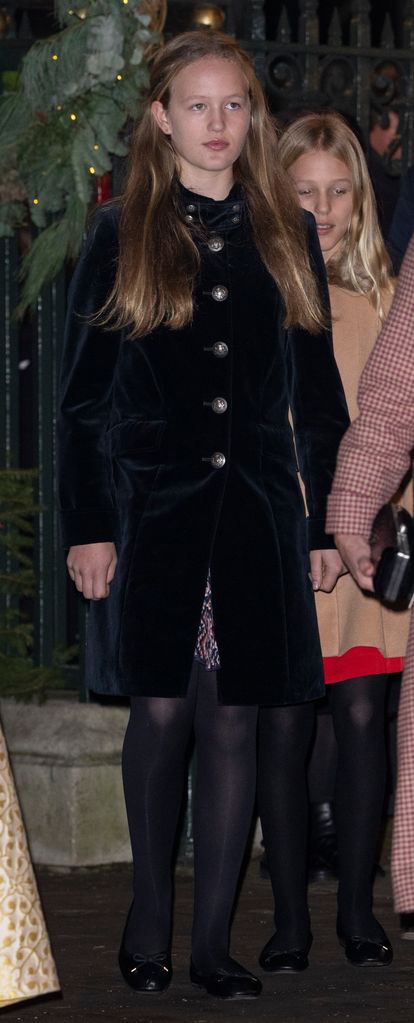 Savannah Phillips leaving Christmas carol concert