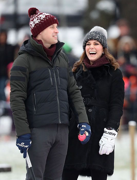 kate middleton prince william laugh hockey