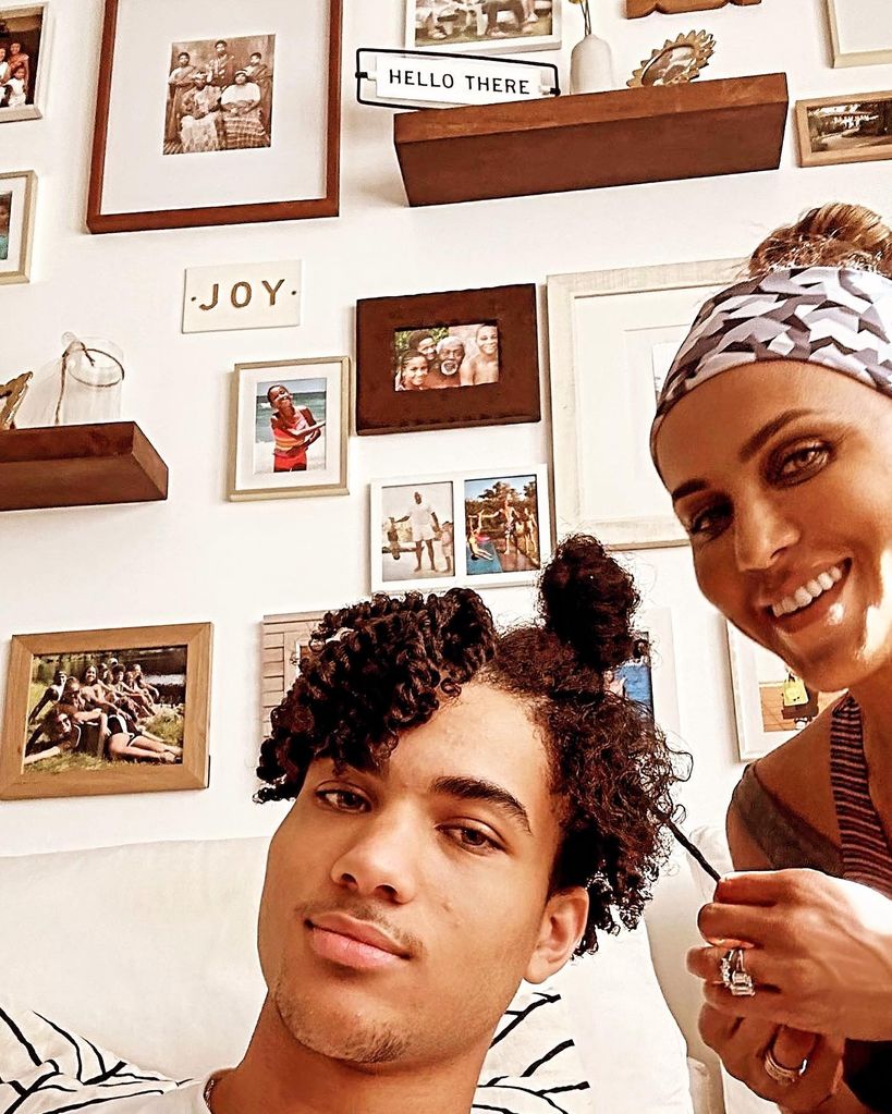 Nicole Ari Parker from And Just Like That with son