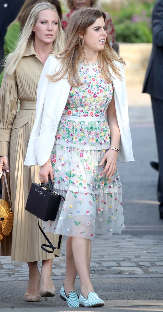 Princess Beatrice wearing a Needle & Thread dress in 2018