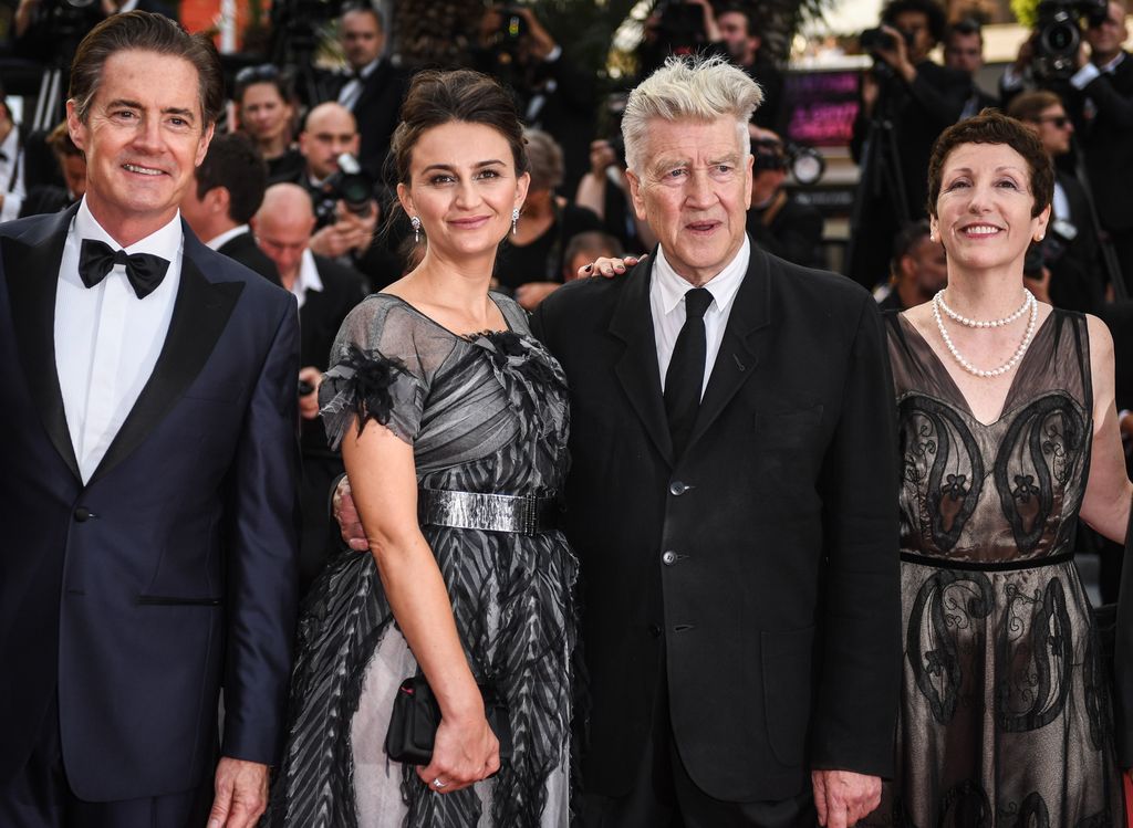 Mandatory Credit: Photo by James Gourley/Shutterstock (8840648h)
Kyle Maclachlan, Emily Stofle, David Lynch, Sabrina Sutherland
'Twin Peaks' premiere, 70th Cannes Film Festival, France - 25 May 2017