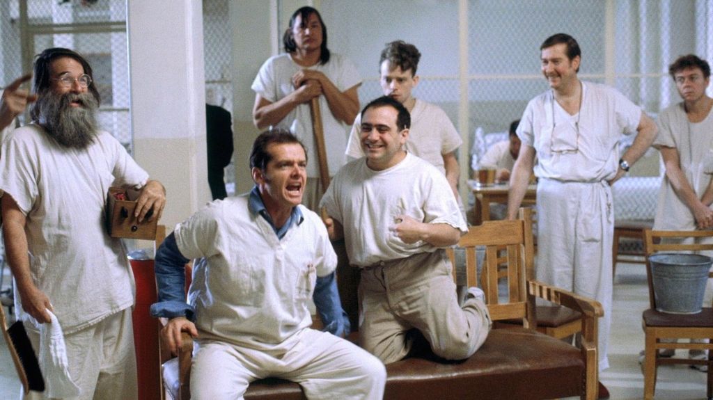 Jack Nicholson (2L) in One Flew Over The Cuckoo's Nest