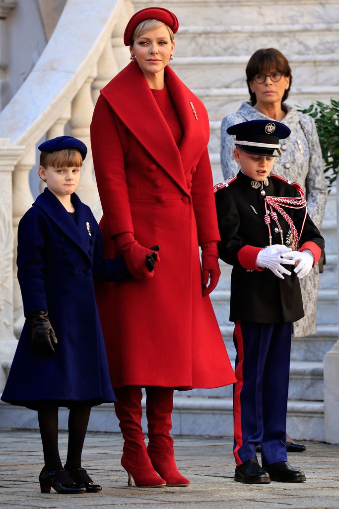 Prince Jacques and Princess Gabriella joined their parents for the poignant day