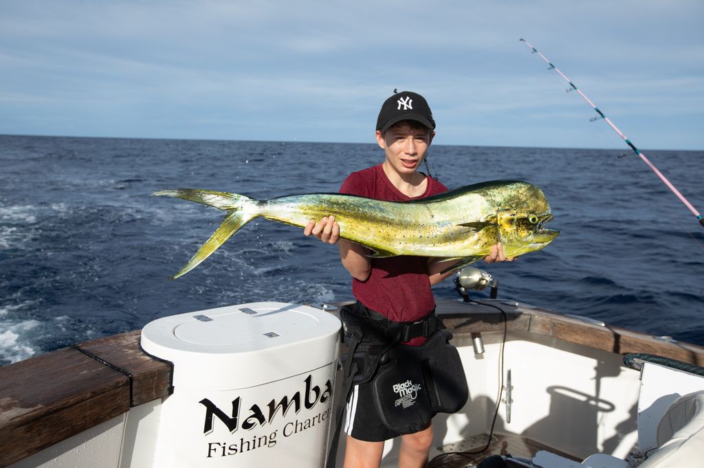 Our son caught a giant mahi mahi 