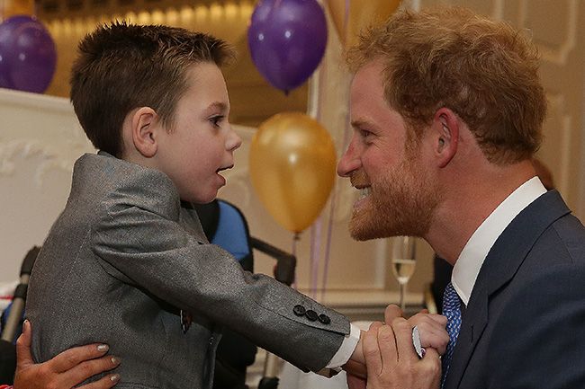 Prince Harry with Ollie Carroll at 2016 WellChild awards