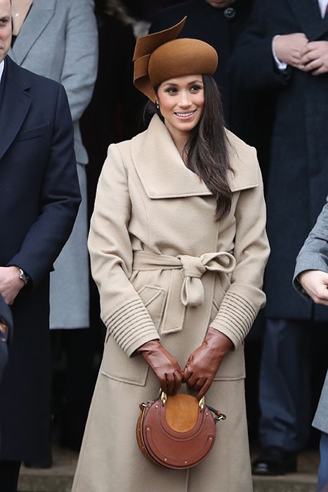 meghan markle brown gloves christmas day