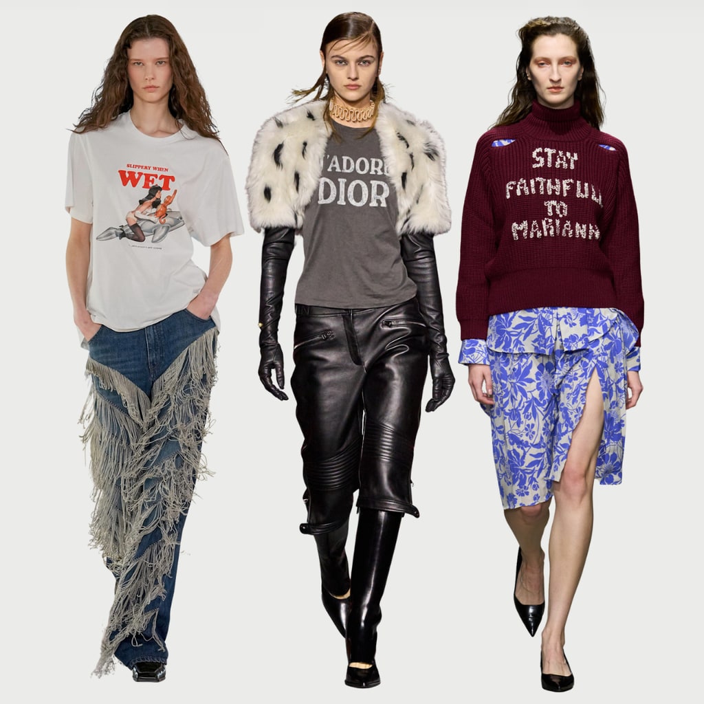 models wearing slogan tees comp image