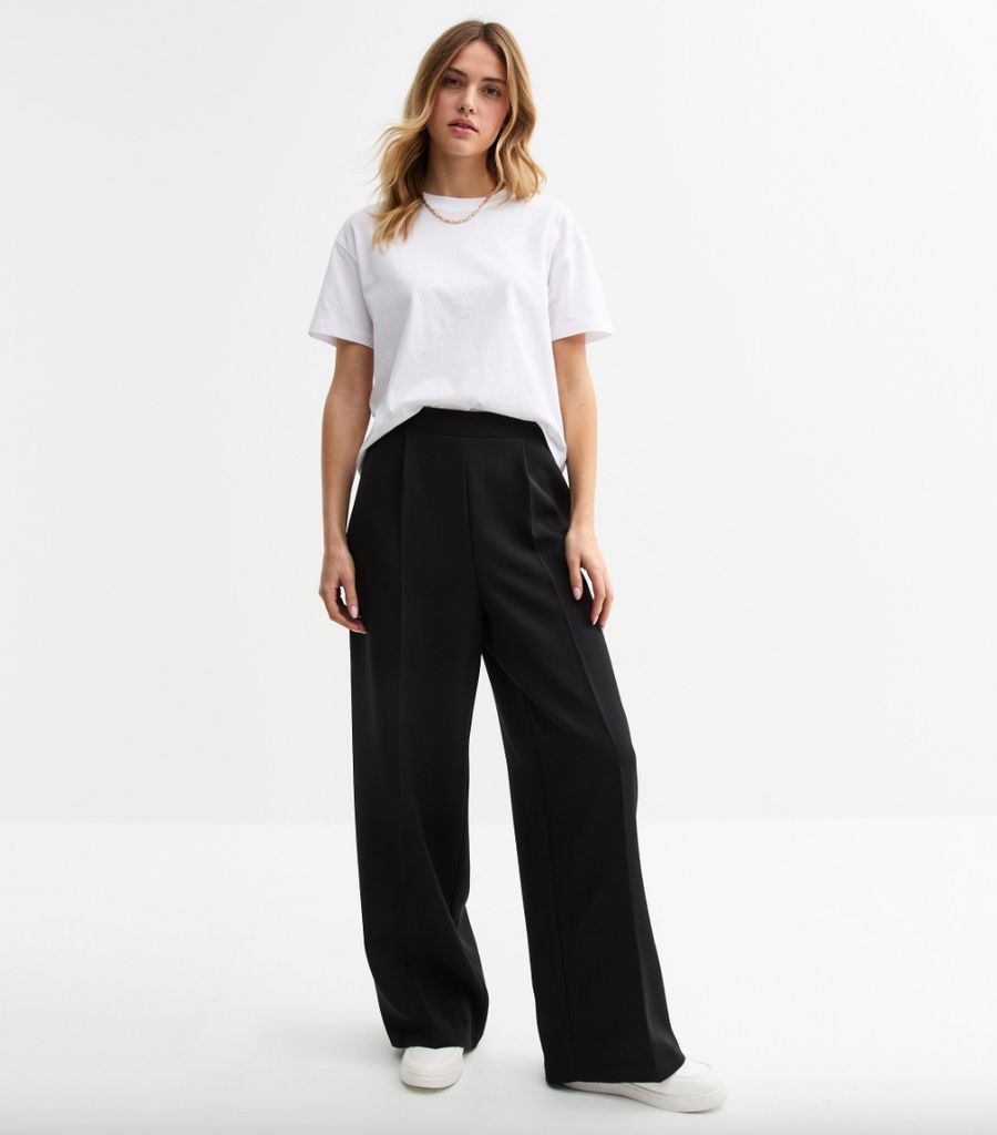 Black Pull-On Tailored Trousers from New Look for bloating