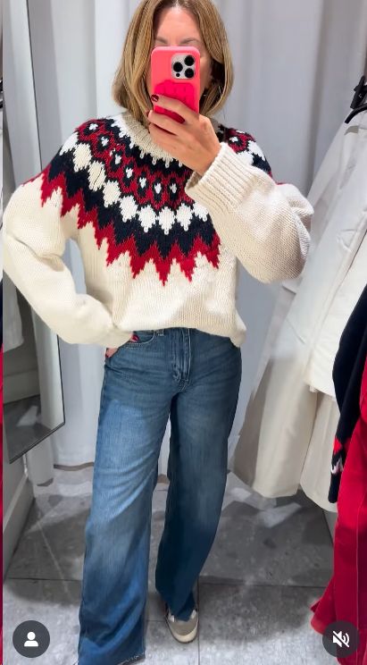 Gayle Rinkoff wearing fair isle jumper