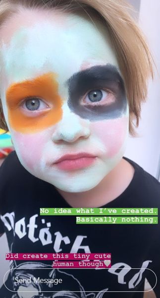 bowie with face paint 
