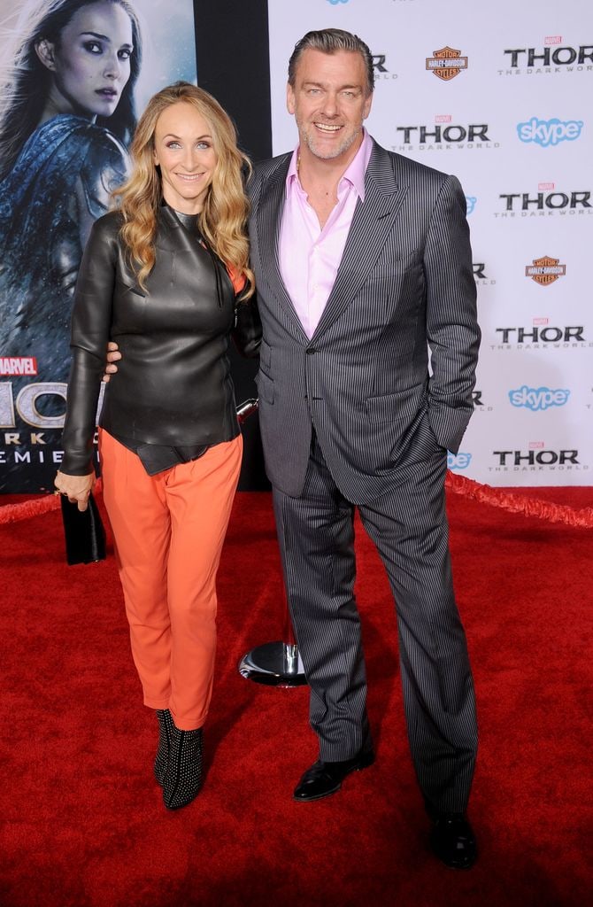 Ray Stevenson and wife Elisabetta Caraccia arrive at the Los Angeles premiere of "Thor: The Dark World" at the El Capitan Theatre