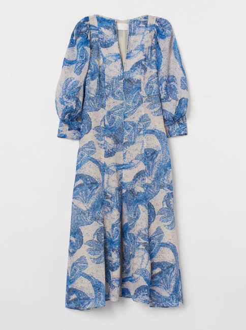 meghan markle blue floral dress dupe HM