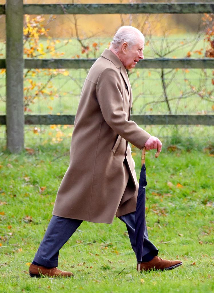 King Charles III attends Sunday service at the church of St Mary Magdalene on The Sandringham Estate.