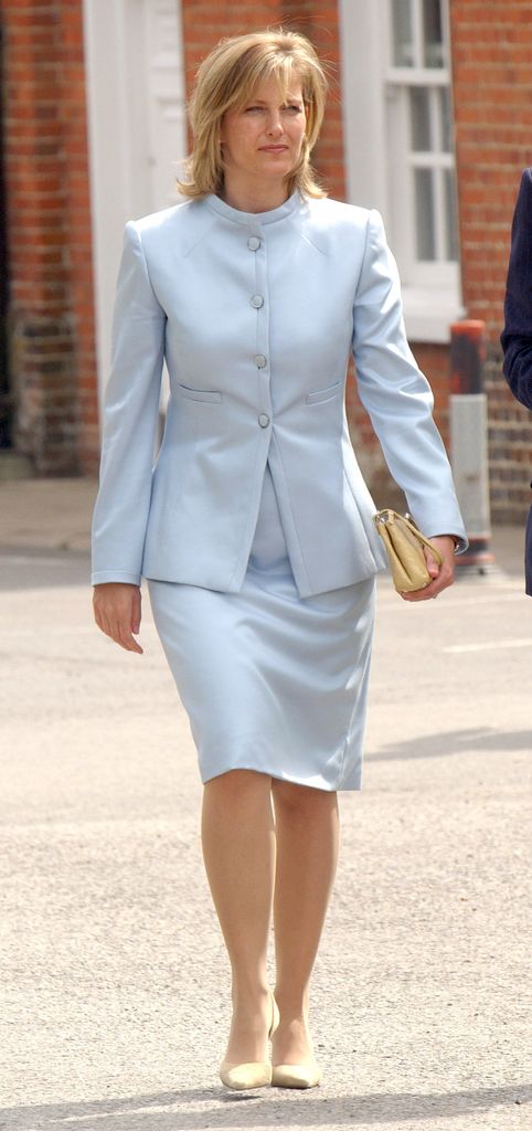 Sophie in blue skirt suit in the early 2000s