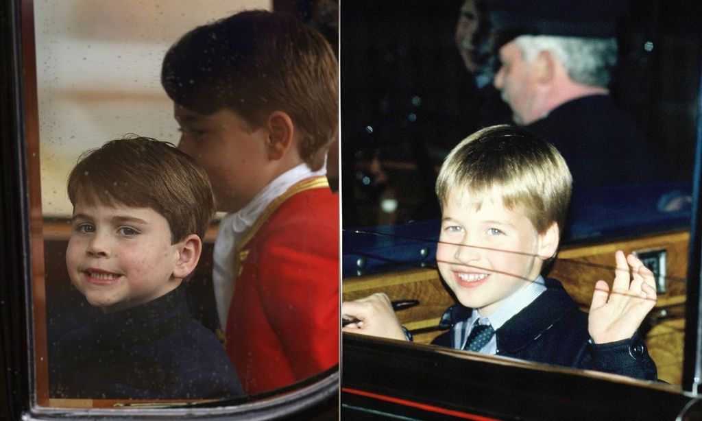 Louis and William in the back of a car