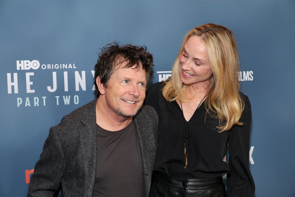 NEW YORK, NEW YORK - APRIL 18: (L-R) Michael J. Fox and Tracy Pollan attend HBO's "The Jinx - Part Two" New York Premiere at Hudson Yards on April 18, 2024 in New York City.  (Photo by Dia Dipasupil/Getty Images)