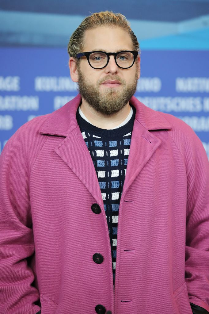 jonah hill pink coat