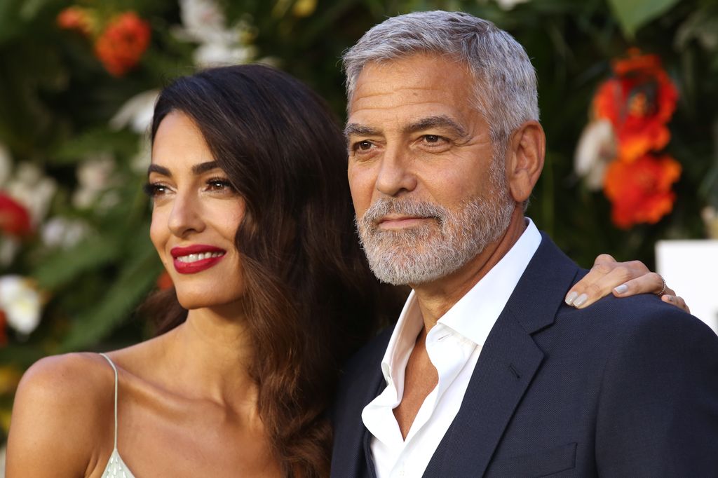 George Clooney and Amal Clooney attend the "Ticket To Paradise" World Premiere at Odeon Luxe Leicester Square on September 07, 2022 in London, England