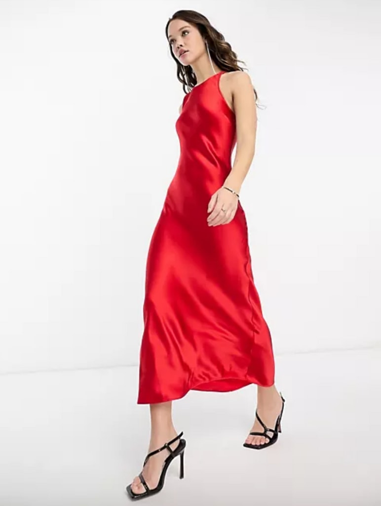 & Other Stories red midi dress