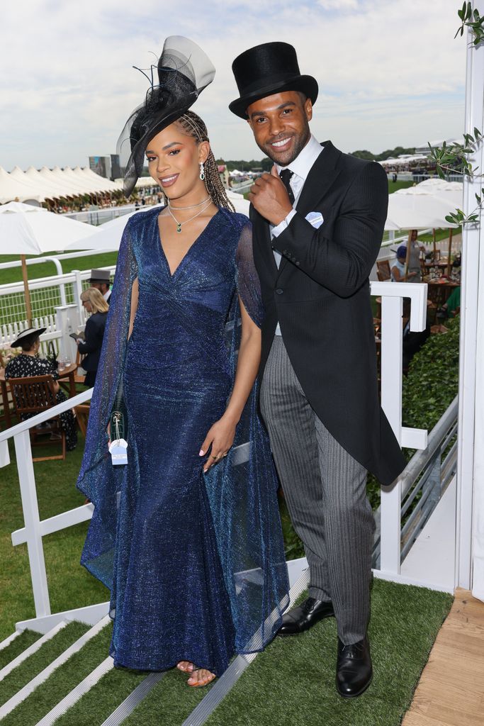 Yasmin Finney and Lucien Laviscount attend day 3 of Royal Ascot at Ascot Racecourse on June 20, 2024 in Ascot, England. (Photo by Dave Benett/Getty Images for Ascot Racecourse)
