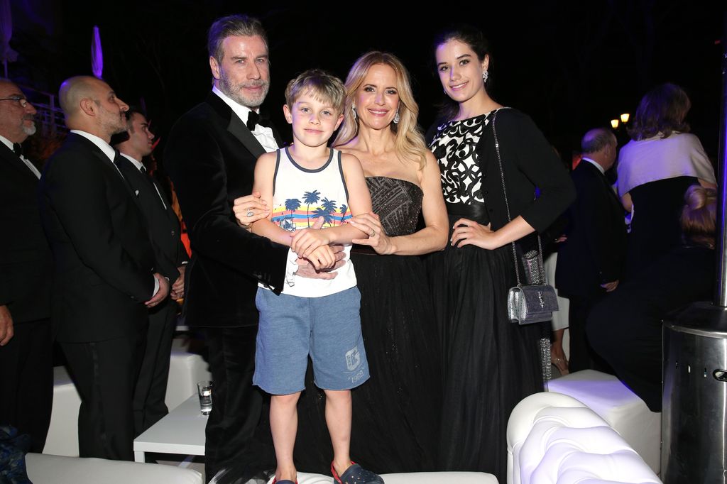 John Travolta with his late wife Kelly Preston and their children