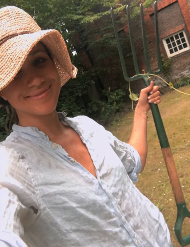 Meghan Markle with pitchfork 