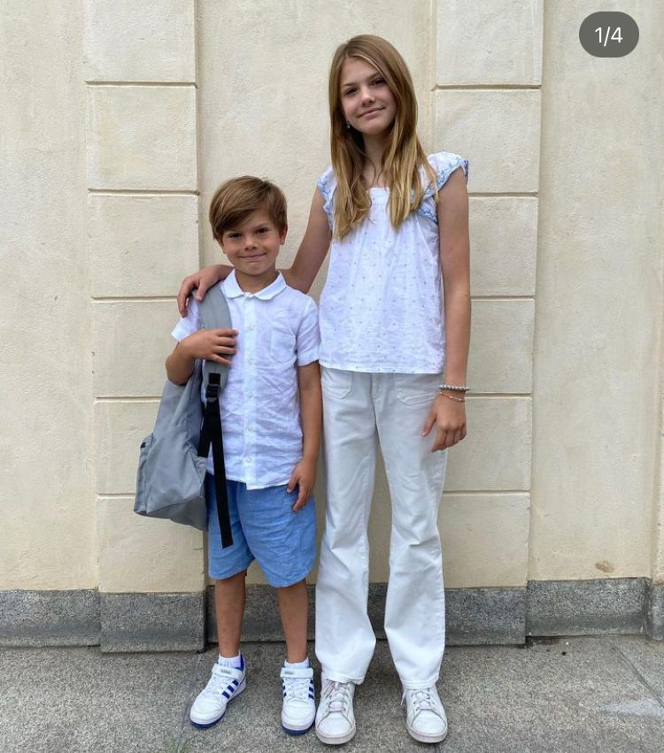 Prince Oscar and Princess Estelle on first day back at school