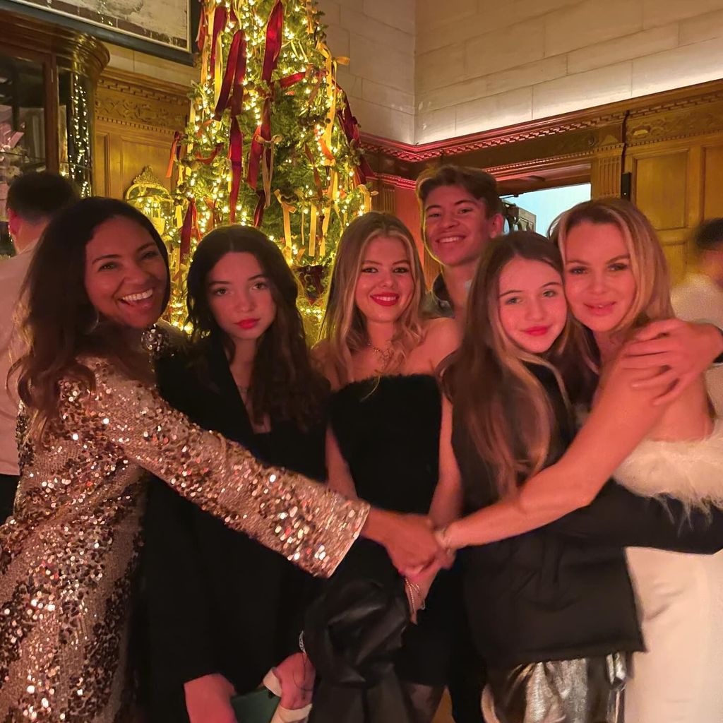 Amanda Holden with her daughters and friends on New Year's Eve